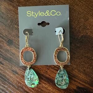 Style & Co Beaded Gold-Tone Double Drop Earrings